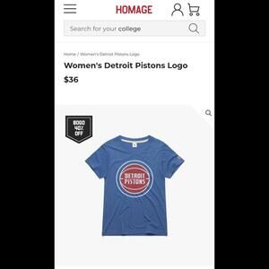 Homage Women's Detroit Pistons Logo Tee - Stylish Fan Gear
